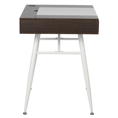 Calico Designs Nook Desk w/ Storage Compartments, White/Dark Walnut (For Parts)