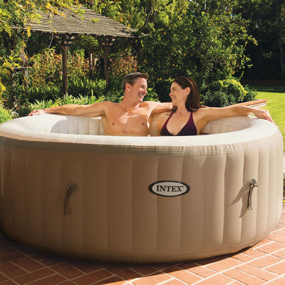 Intex PureSpa 4 Person Inflatable Spa, Cover, & Filter Cartridges (6 Filters) - VMInnovations