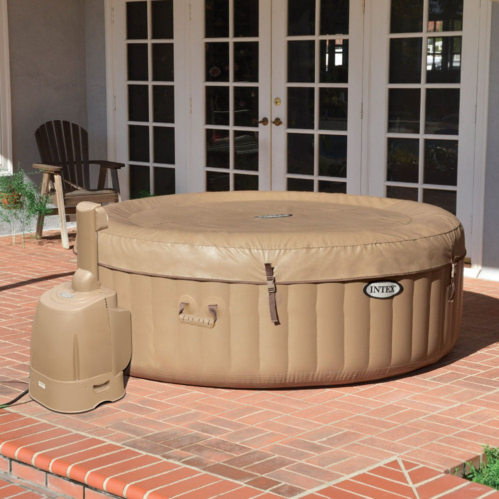 Intex PureSpa 77 Inch 4 Person Inflatable Hot Tub Spa with Headrest & Cover