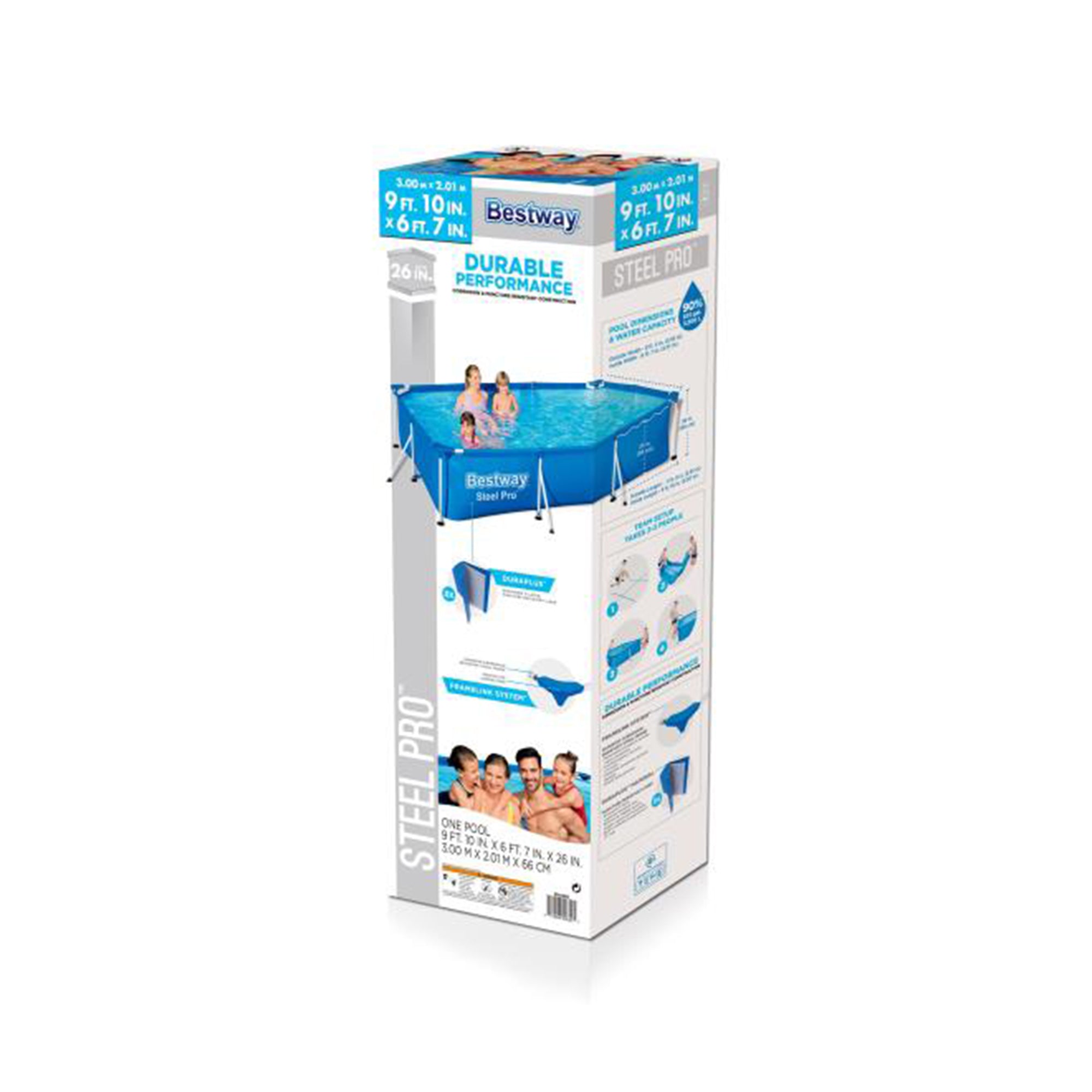 Bestway Rectangular 118x79x26 Deluxe Splash Frame Kids Pool | 56043US (Used) - VMInnovations