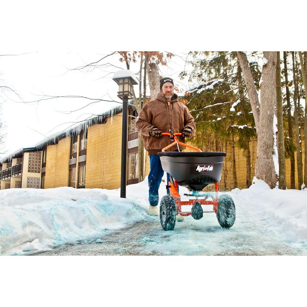 Agri-fab 130lbs Push Spreader for Ice Melt & Fertilizer (Certified Refurbished)