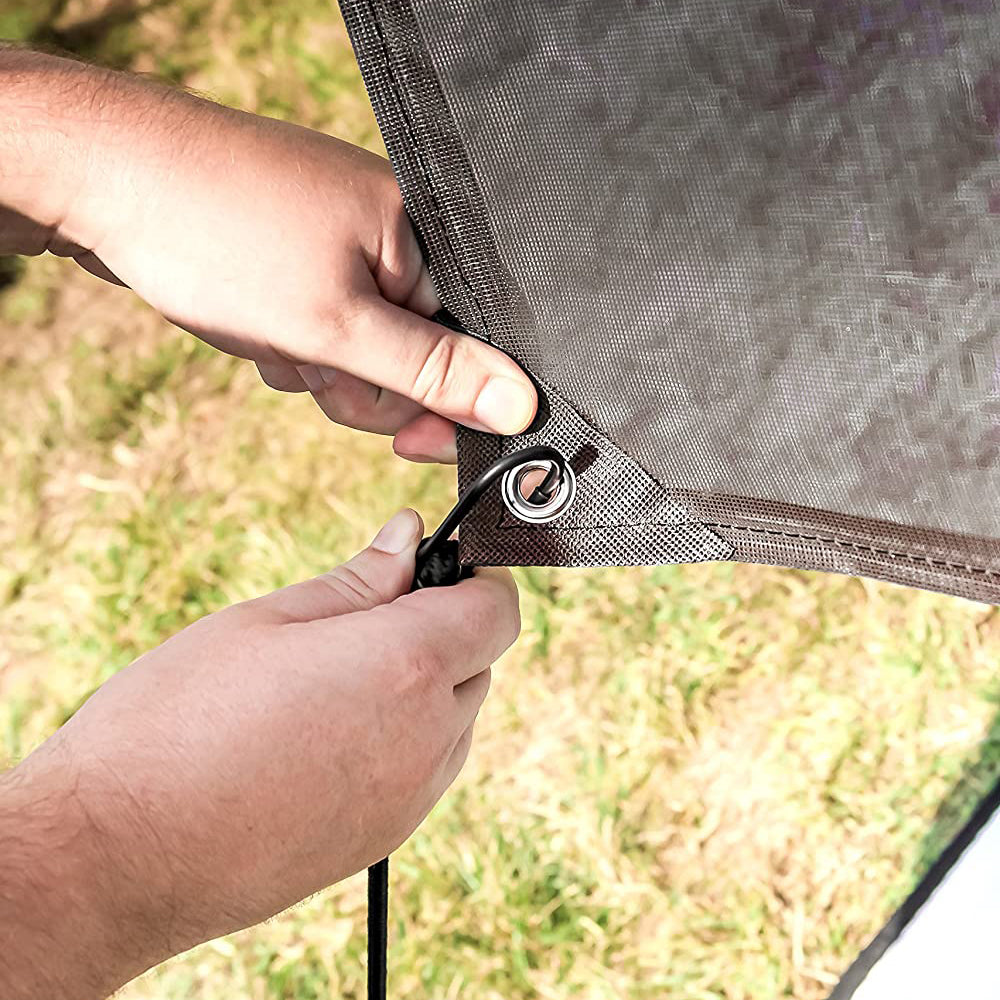 Camco 10 Ft Front Sun Block Panel Awning Screen for RV Camper Shade Brown (Used)