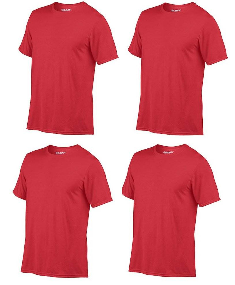 4) Gildan Classic Fit Mens Small S Adult Performance Short Sleeve T-Shirt Red