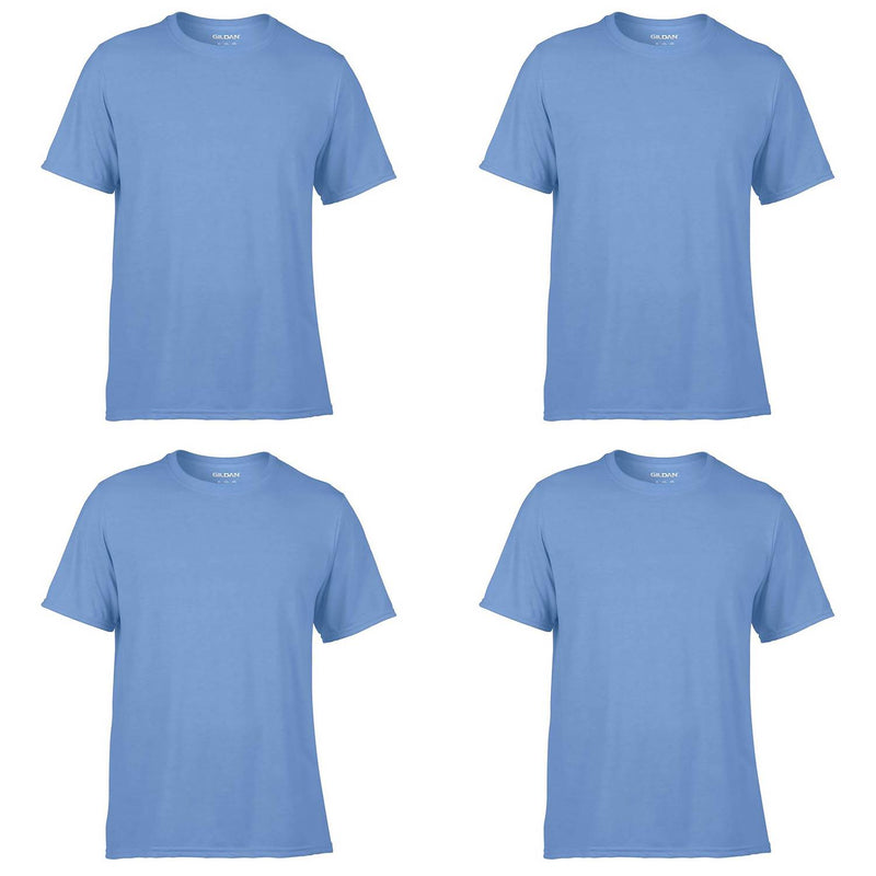 Gildan Classic Fit Mens Small Adult Short Sleeve T-Shirt, Carolina Blue (4 Pack)