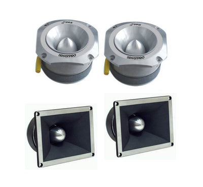 2) Pyle PDBT31 4.5" 1000W + 2) PDBT78 2" 1400W Titanium Super Car Audio Tweeters