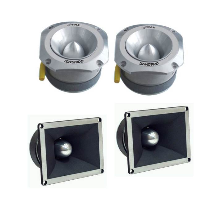 2) Pyle PDBT31 4.5" 1000W + 2) PDBT78 2" 1400W Titanium Super Car Audio Tweeters