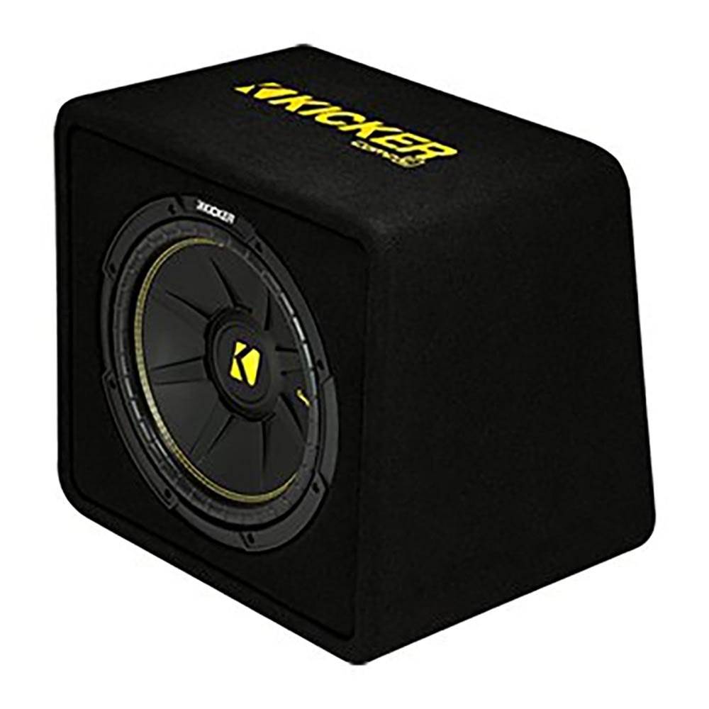 Kicker 12" 600W Car Subwoofer Enclosure and 1100W Mono Amplifier w/ Wiring Kit