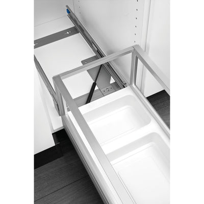 Rev-A-Shelf Double 35 Qt Pullout Cabinet Trash Can w/ Rev-A-Motion (Open Box)