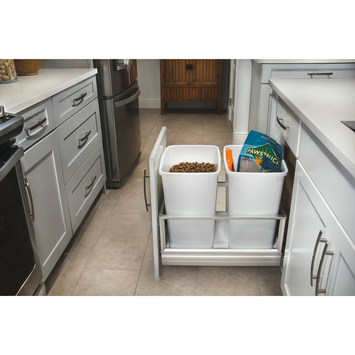 Rev-A-Shelf Double 35 Qt Pullout Cabinet Trash Can w/ Rev-A-Motion (Open Box)