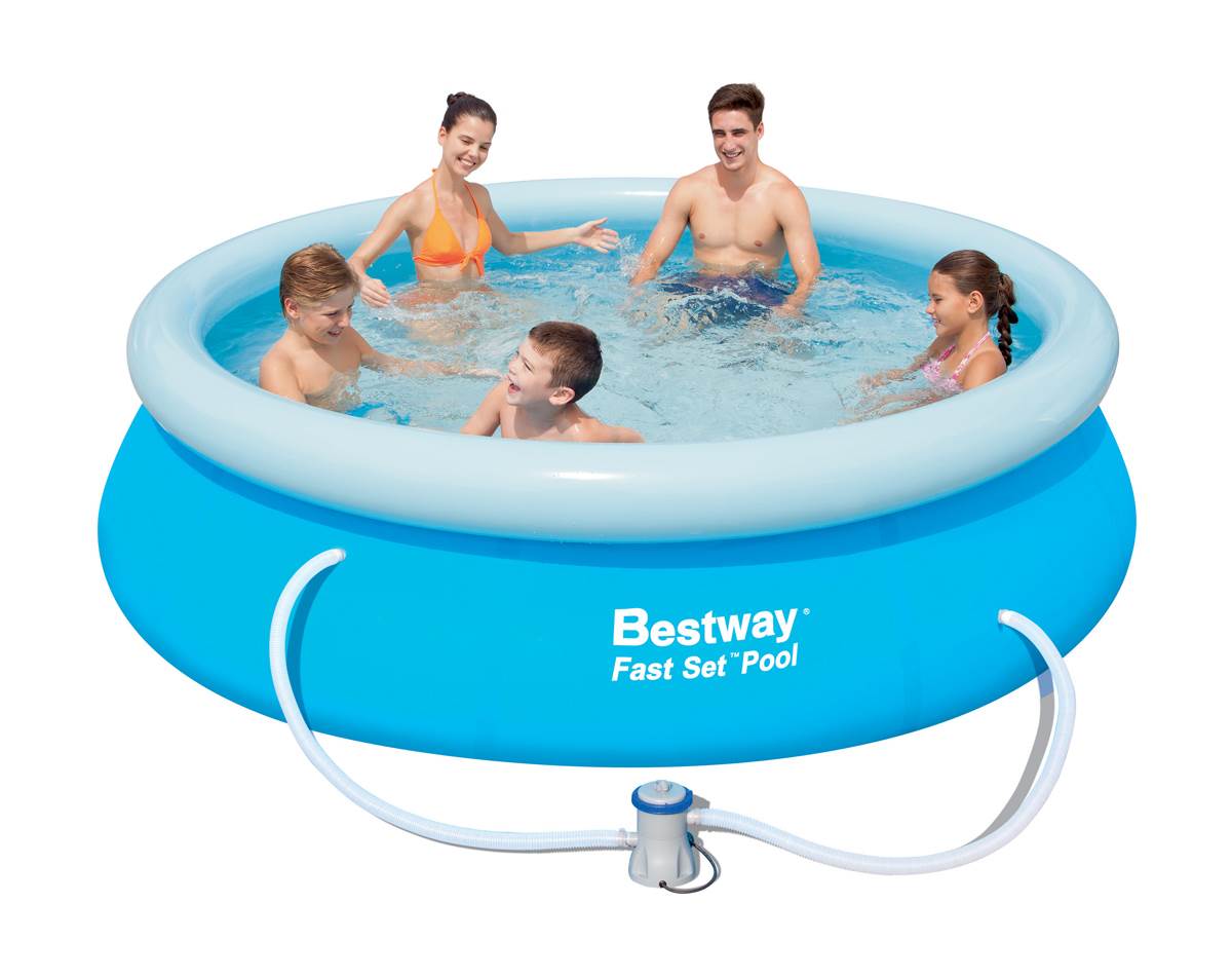 Bestway 10'x30" Fast Set Inflatable Above Ground Swimming Pool Set - Open Box