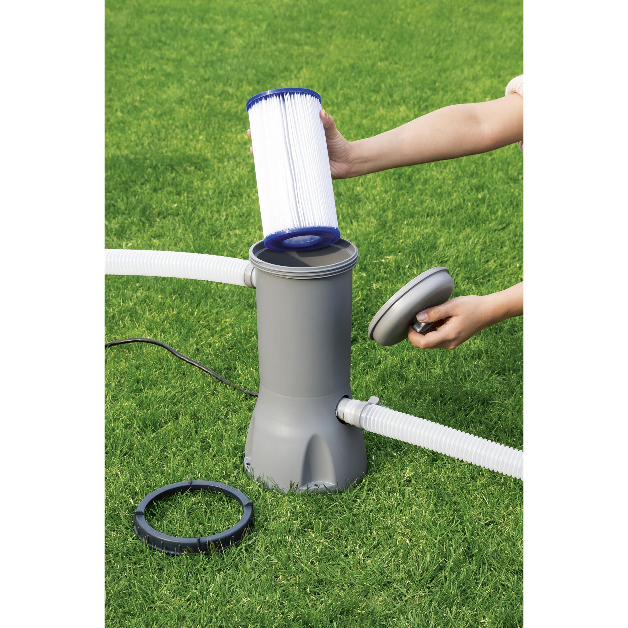 Hey! Cool Pool Flip Plop Pool Mineral Dispenser + Bestway Filter Pump Cartridge - VMInnovations
