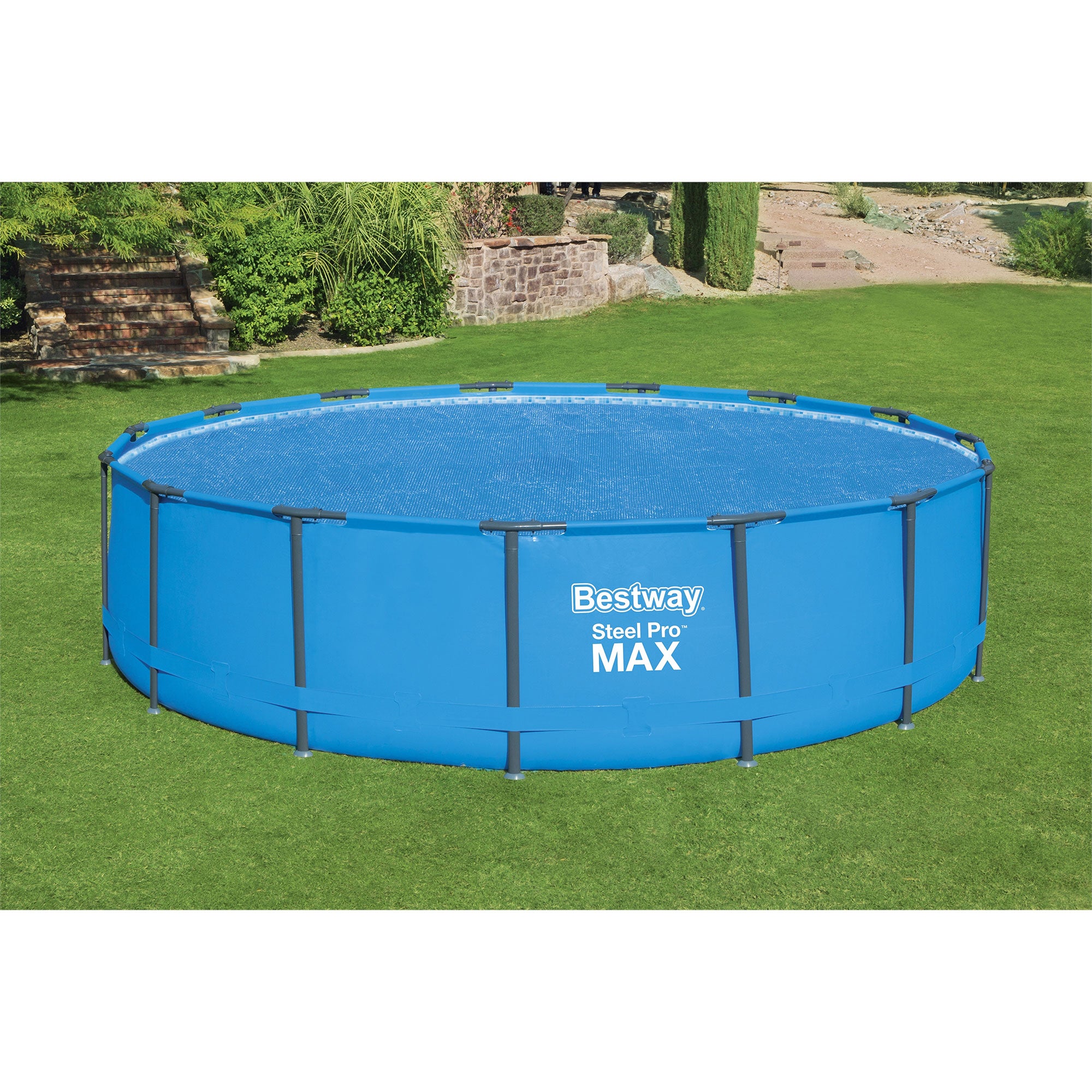 Bestway Flowclear 15' Round Solar Pool Cover for Above Ground Pools (Cover Only) - VMInnovations