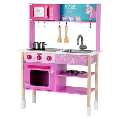 Theo Klein Princess Coralie Unicorn Wood Kitchen Pretend Playset for Kids 3 & Up