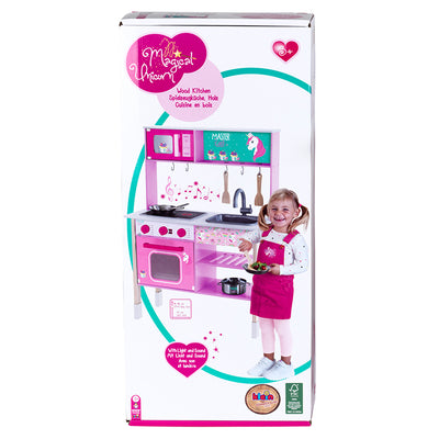 Theo Klein Princess Coralie Unicorn Wood Kitchen Pretend Playset for Kids 3 & Up