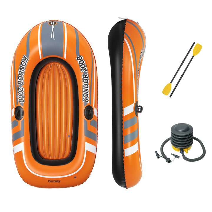 Bestway 77x45 Inch HydroForce Inflatable Raft Set with Oars and Pump | Open Box