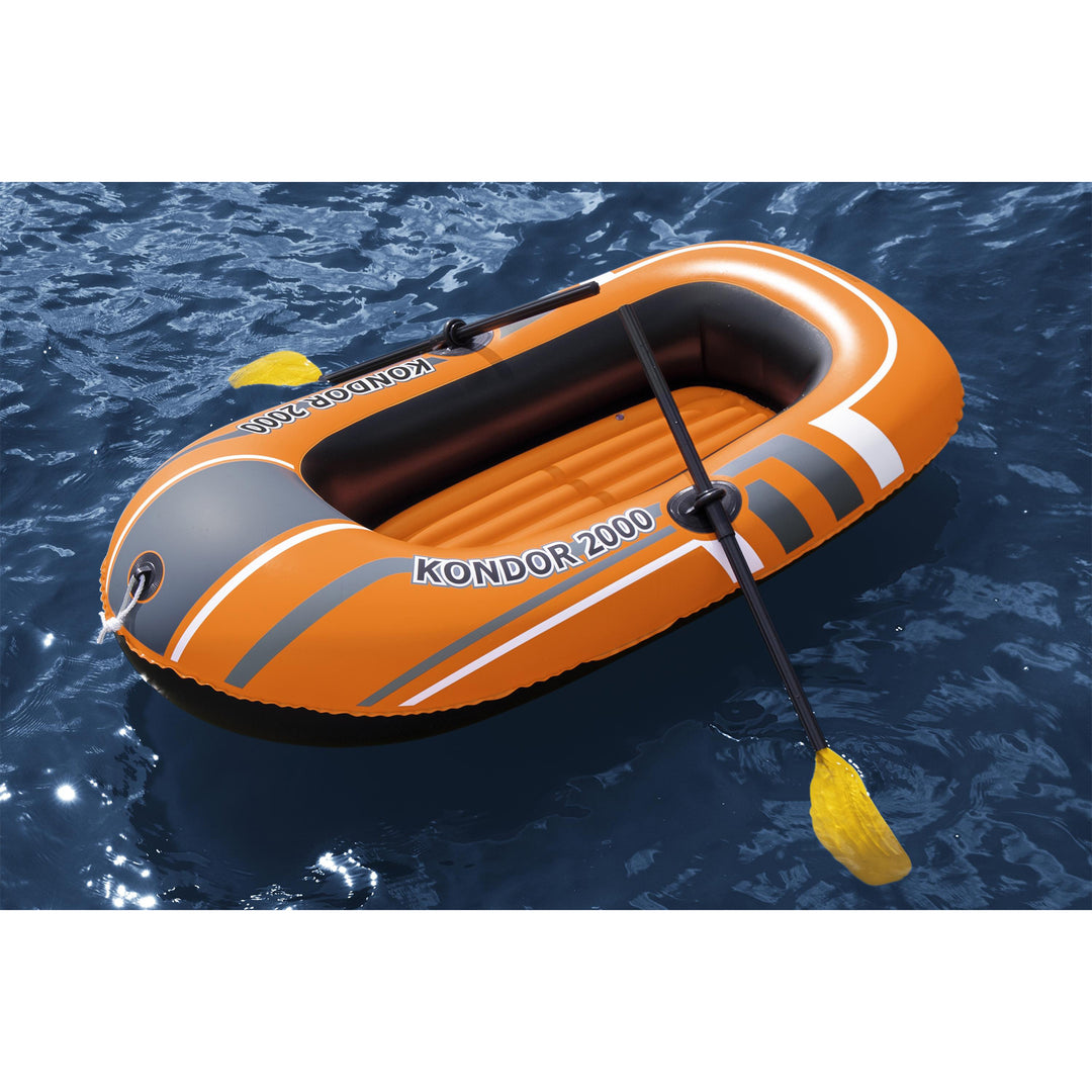 Bestway Kondor 2000 77 x 45 Inch Inflatable Raft Boat Set with Oars and Pump - VMInnovations