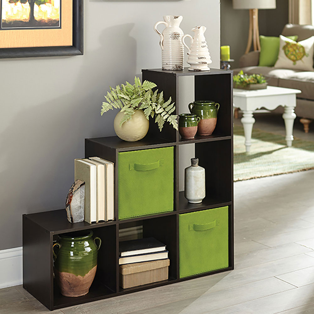 ClosetMaid 3 Tier Wooden Cubical Storage Organizer with Fabric Bins (6 Pack)