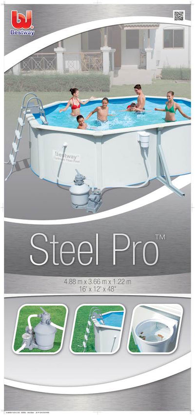 Bestway 16' x 12' x 48" Hydrium Steel Above Ground Swimming Pool Set - Open Box