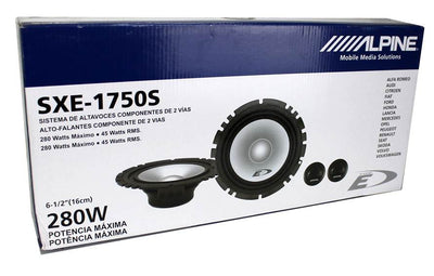 2) Alpine 6.5" 280W Car 2 Way Component Audio Speakers Stereo SXE1750S-Open Box