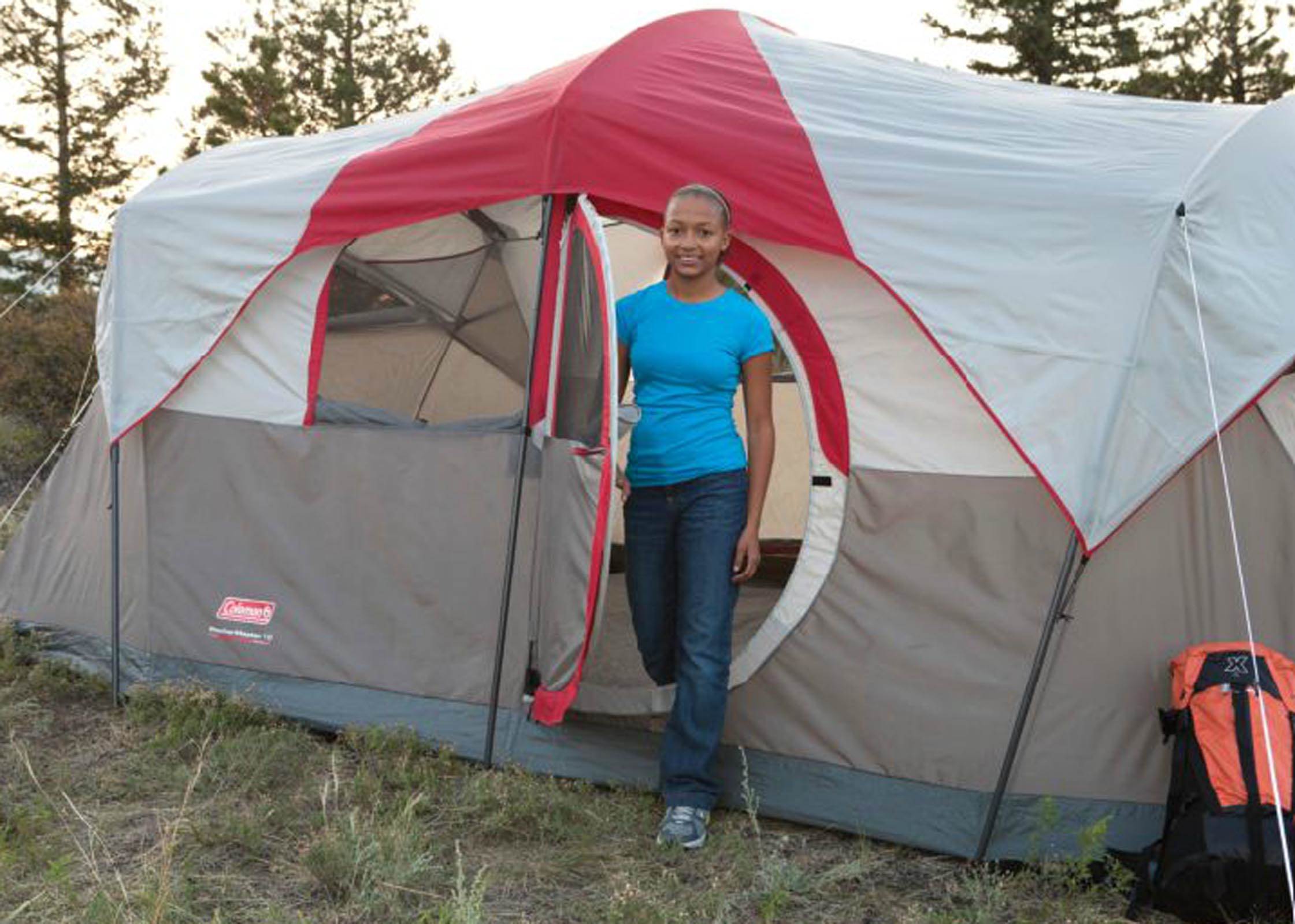 Coleman WeatherMaster 10 Person 2 Room Camping Tent w/ LED Light - Open Box