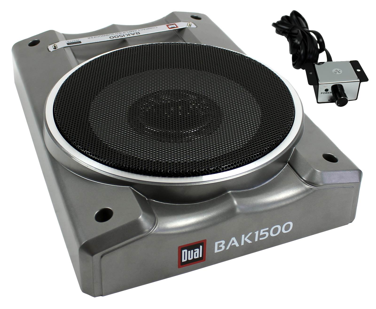 New Dual BAK1500 1500 Watts Low-Profile Amplified Powered Car Subwoofer Sub