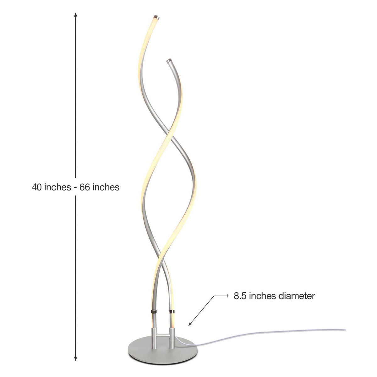 Brightech Embrace LED Spiral Bright Standing Floor Lamp, Silver (For Parts)
