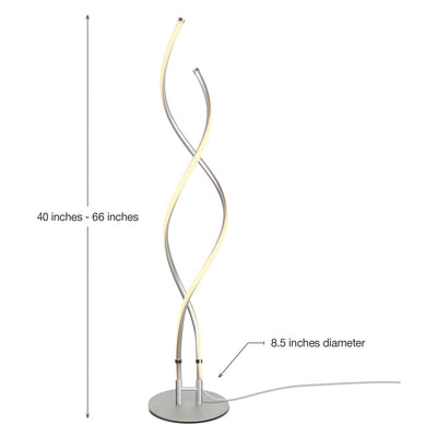 Brightech Embrace LED 2 In 1 Spiral Bright Standing Floor Lamp, Platinum Silver (Refurbished)