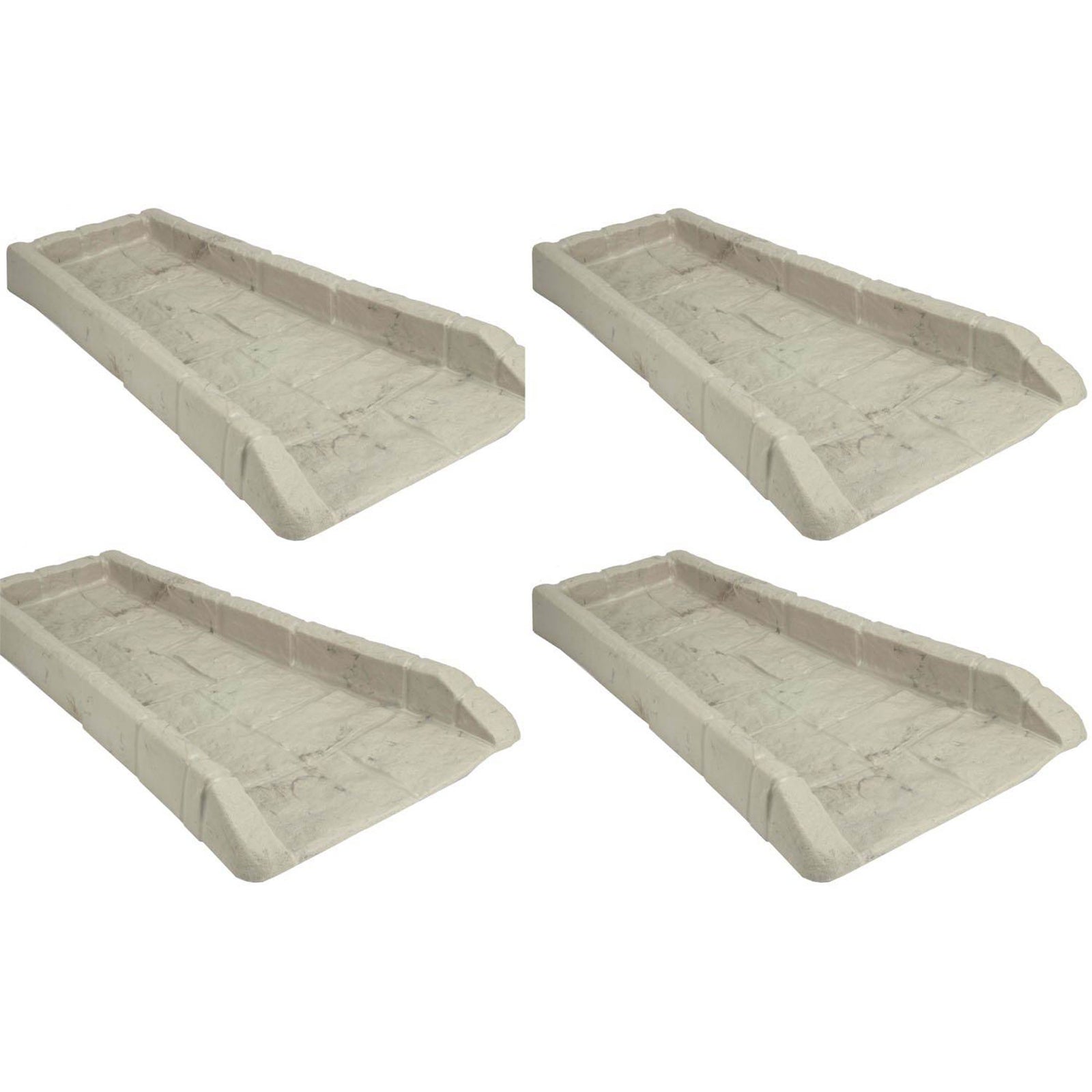 Suncast SB24 Decorative Rain Gutter Downspout Splash Block, Light Taupe (4 Pack) - VMInnovations