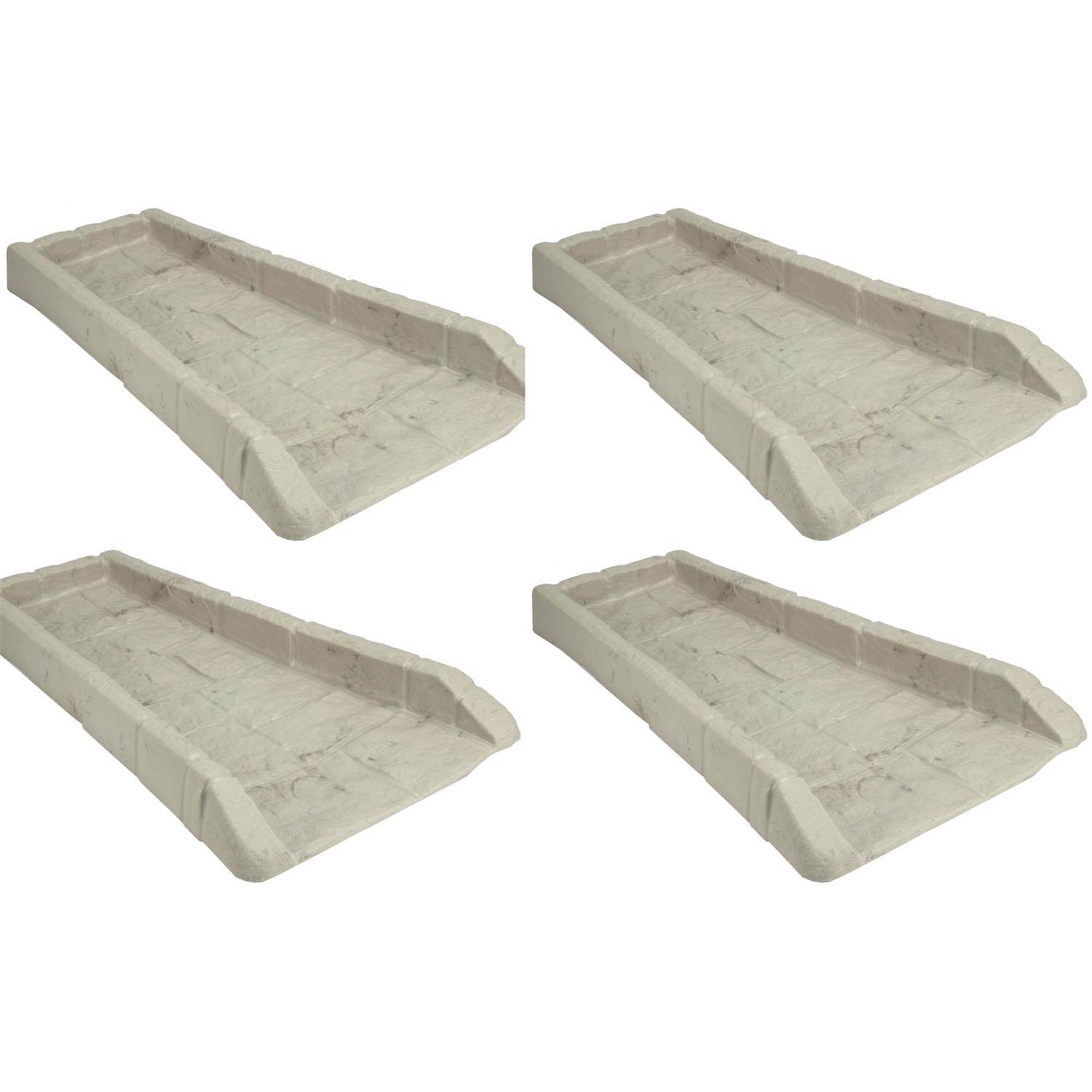 Suncast SB24 Decorative Rain Gutter Downspout Splash Block, Light Taupe (4 Pack) - VMInnovations