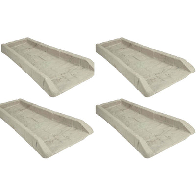 Suncast SB24 Decorative Rain Gutter Downspout Splash Block, Light Taupe (4 Pack)