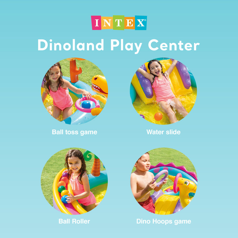 Intex 11ft x7.5ft x44in Dinoland Play Center Inflatable Swimming Pool (Open Box)