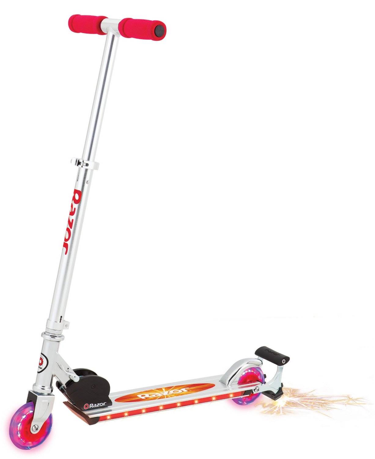 Razor Spark 2.0 Folding Kick Scooter w/ LED Lights - Red | 13010458R - Open Box