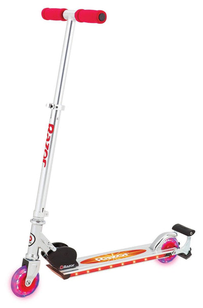 Razor Spark 2.0 Folding Kick Scooter w/ LED Lights - Red | 13010458R - Open Box