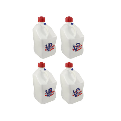 VP Racing Motorsport 5.5 Gal Square Plastic Utility Jugs, White (4 Pack)