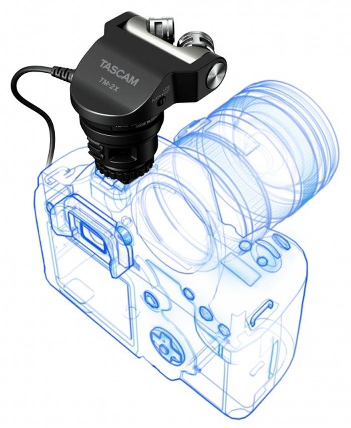 Tascam TM-2X High Quality X-Y Stereo Cardioid Microphone DSLR (Open Box)