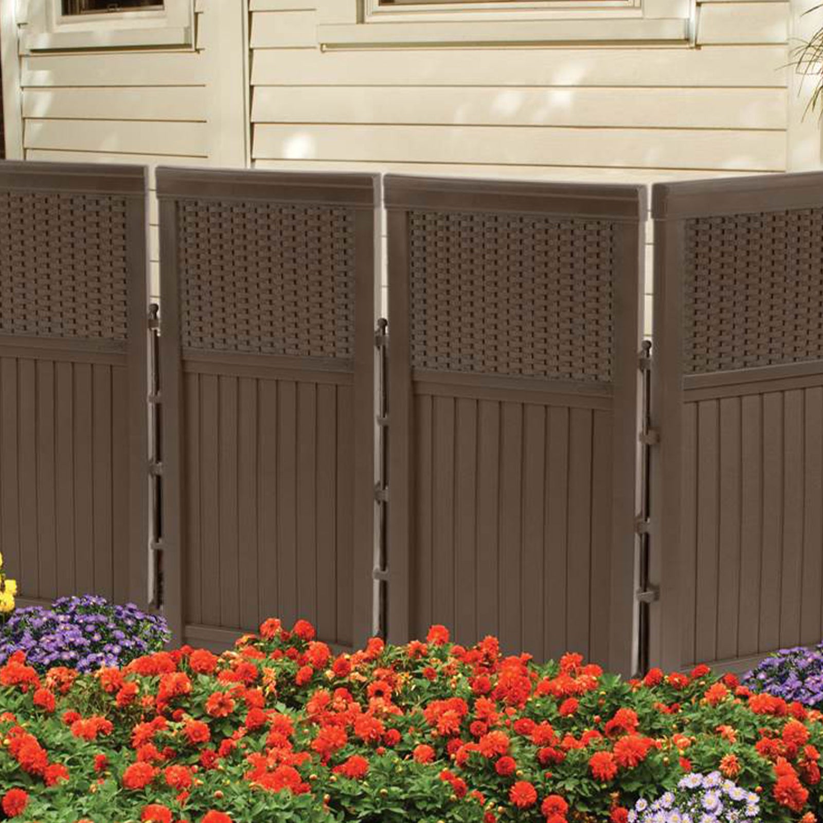 Suncast FSW4423 Backyard and Patio Screen Fence, Java (2 Pack) - VMInnovations