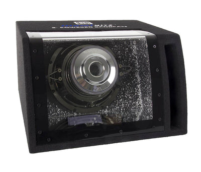 Dual SBP8A 8" 160W Car Audio Amplified Subwoofer + Bandpass Enclosure + Amp Kit
