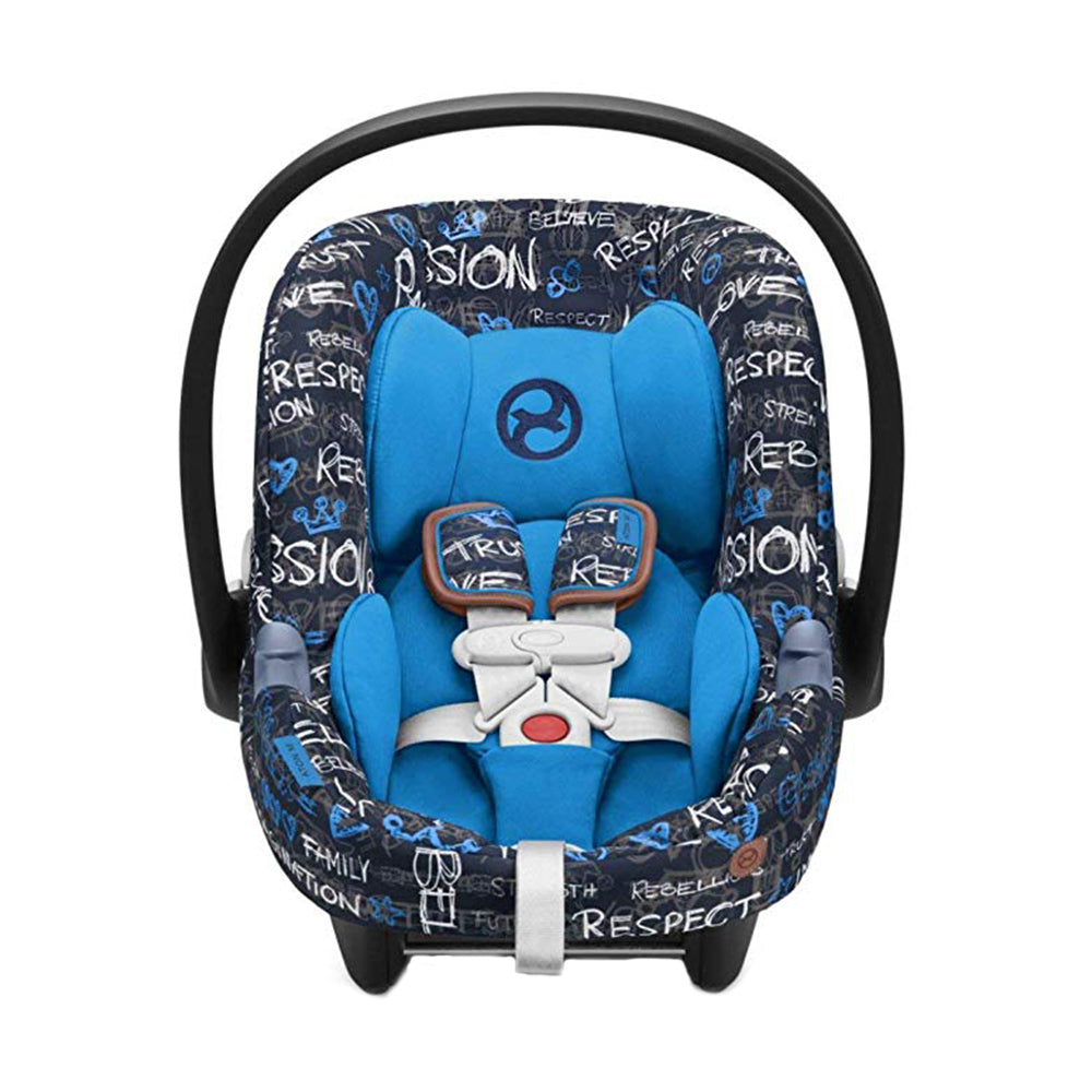 Cybex Aton M Rear Facing Infant Car Seat with SafeLock Base, Blue (Open Box)