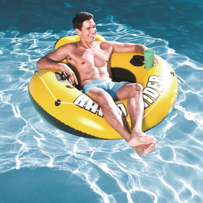 Bestway CoolerZ Rapid Rider 53" Inflatable Pool River Raft Tube Float, Yellow