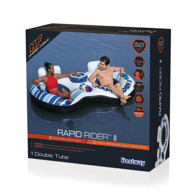 Bestway Rapid Rider 95 Inch Inflatable 2 Person River Raft Tube, Color May Vary (For Parts)