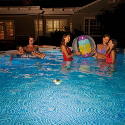Intex Above Ground 3-Color LED Floating Swimming Pool Light | Blue (Open Box)