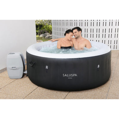 Bestway Miami SaluSpa 4 Person Round Hot Tub with 140 AirJets, Black(Open Box)