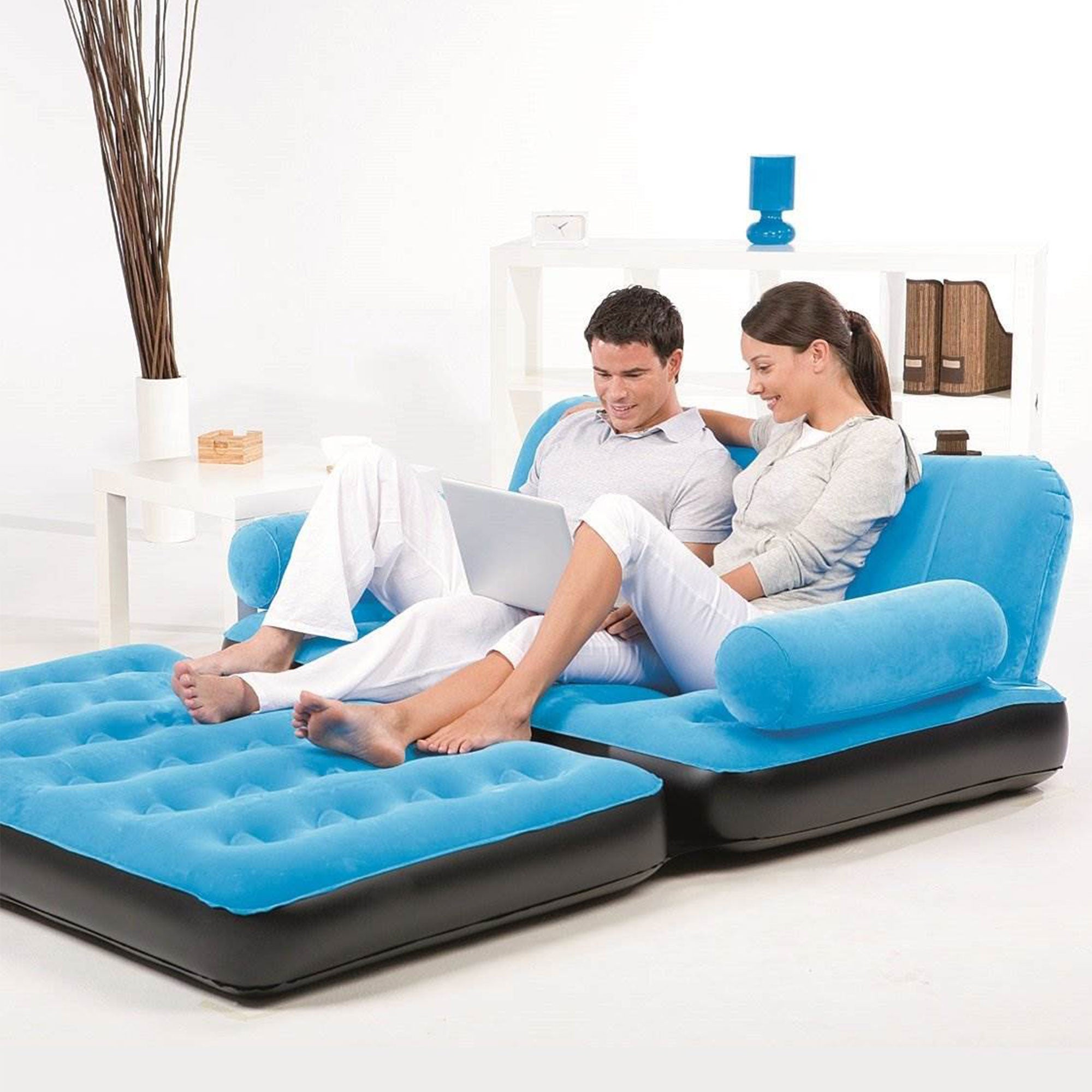 Bestway Multi-Max Air Couch With Sidewinder Air Pump - Blue | 10025 - Open Box