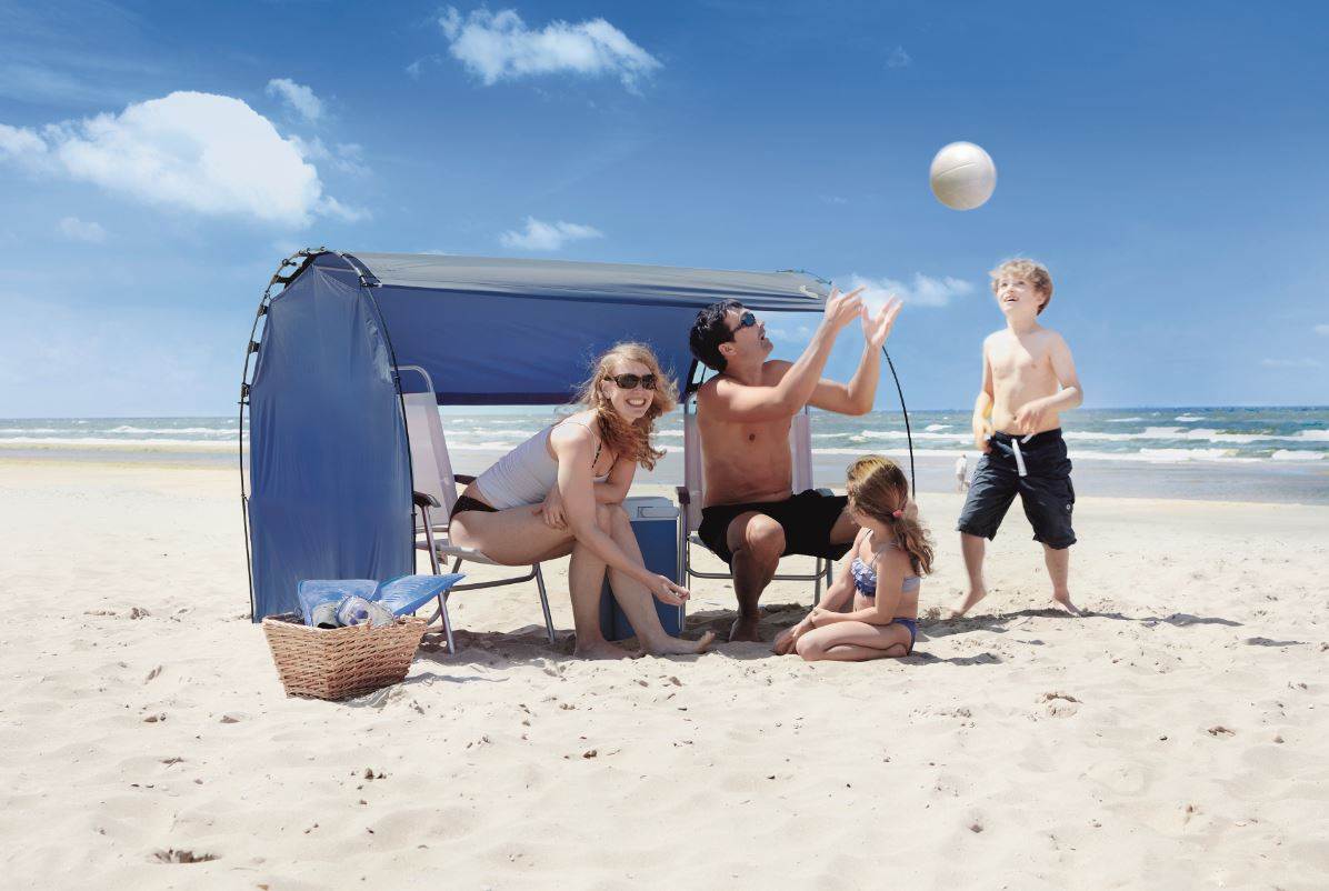 Skincom Premium UV Adjustable Sun Shade/Picnic Tent Cover | Beige (Open Box)