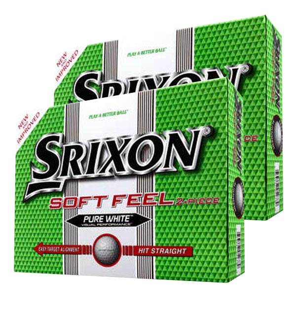 NEW! SRIXON 2 Dozen Soft Feel Pure White Low Spin, Distance & Control Golf Balls