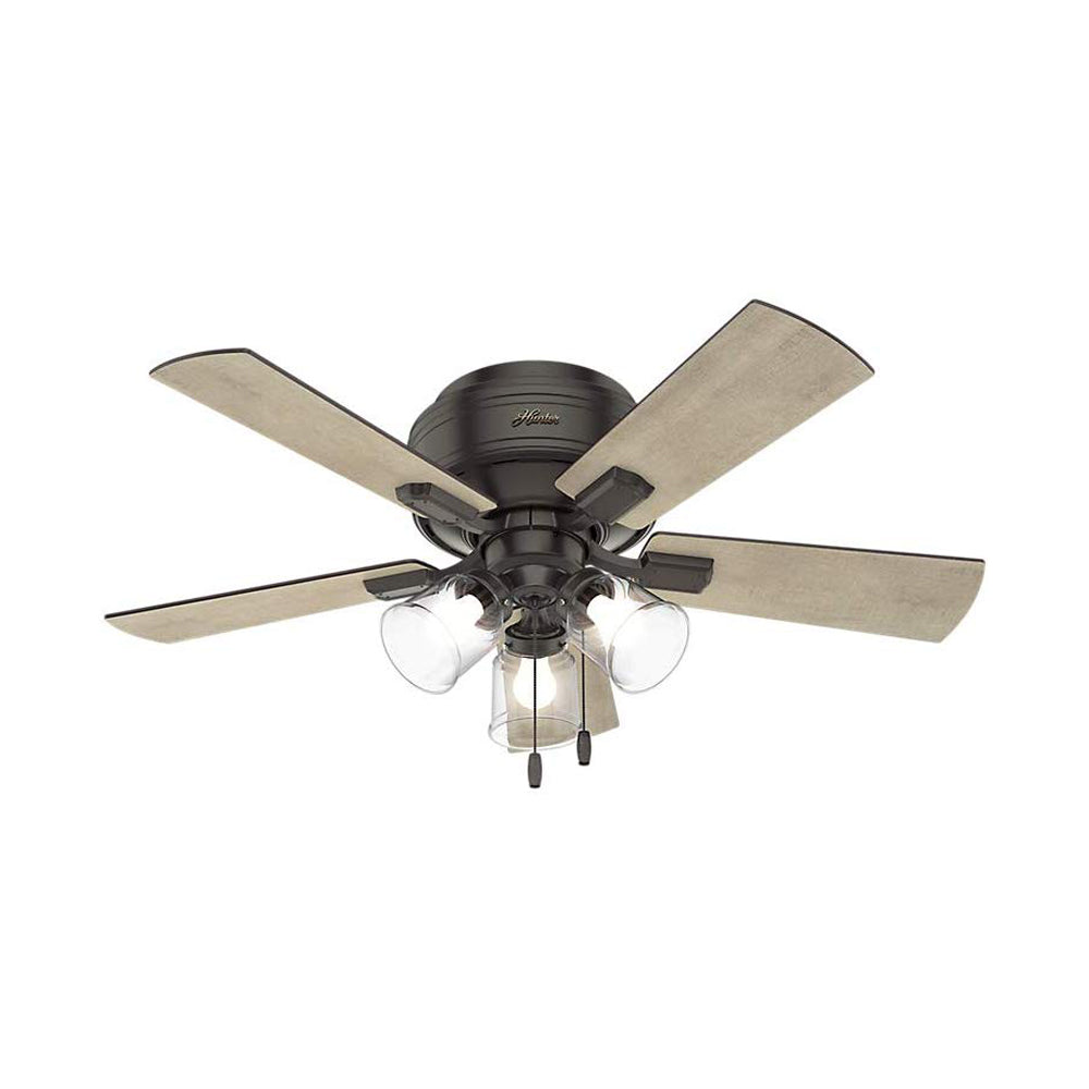 Hunter Fan Company 42 Inch Low Profile Ceiling Fan, Noble Bronze (Open Box) - VMInnovations