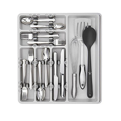 OXO Good Grips 15.5 Inch Large Kitchen Drawer Utensil Organizer, Gray (Used)