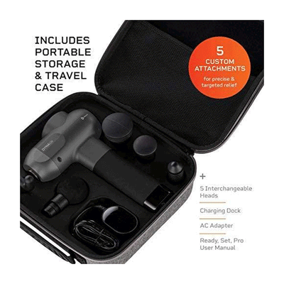 LifePro DynaLife Handheld Deep Muscle Percussion Massage Gun, Gray (Open Box)