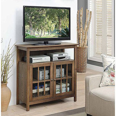 Convenience Concepts Highboy Entertainment TV Stand, Driftwood (Open Box)