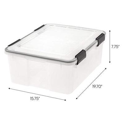 IRIS USA 30.6qt Clear Plastic Weathertight Plastic Storage Container (6 Pack)
